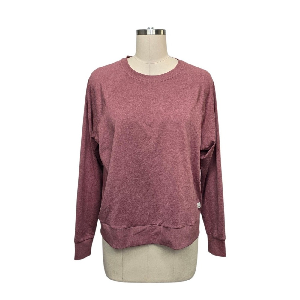 Vuori Womens Large Halo Raglan Performance Crewneck Sweatshirt Mauve Heather